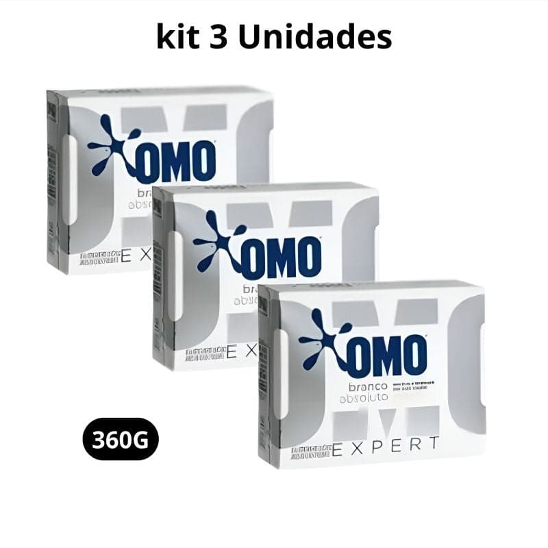 Kit com 3 Sabão em Pó OMO Branco Absoluto 360g